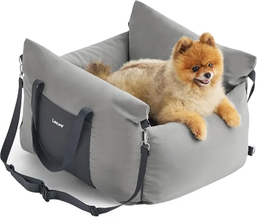 Vista 12 de Lesure Asiento de Coche Elevador para Perros Pequeños - Asiento de Coche Impermeable para Perros con Bolsillos de Almacenamiento, Correa