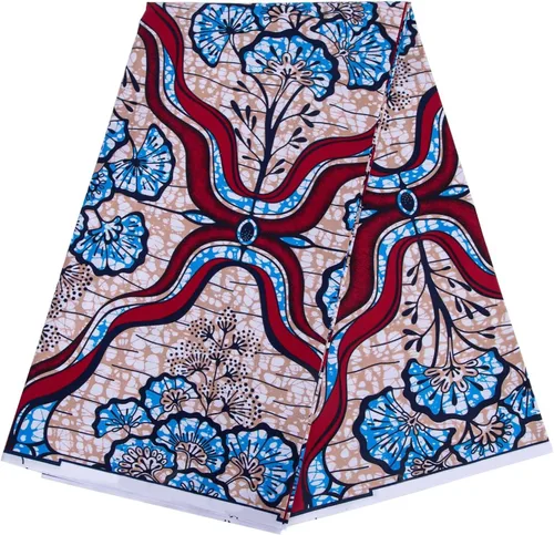 Vista 23 de BintaRealWax Tela africana de 6 yardas de tela tribal con estampado de cera vintage Ankara para coser vestido de fiesta