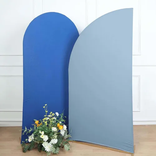 Vista 46 de Efavormart - Juego de 4 fundas de elastano beige para arco de media luna, fundas de telón de fondo Chiara de 2.5 pies a 7 pies para escenarios