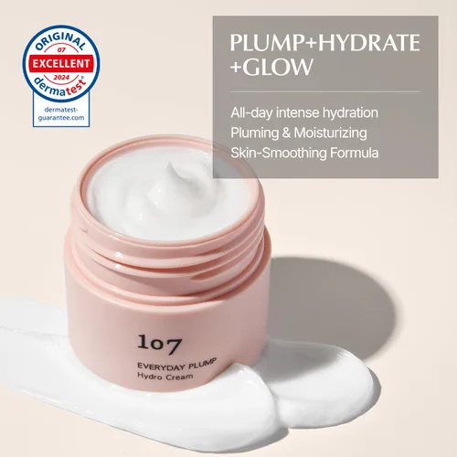 Vista 2 de 107 EVERYDAY PLUMP Hydro Cream, hidratante facial ligero con probióticos, escualano y ginseng fermentado, hidrata, nutre y mejora la luminosidad