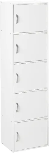 Vista 9 de Hodedah Import - Estantería con 5 estantes, Caoba, Mahogany