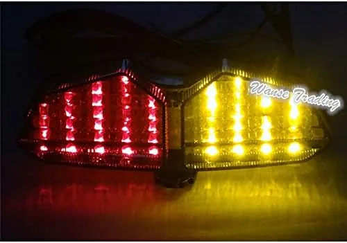 Vista 5 de Luz trasera trasera con marca E-Marked DOT, luces LED integradas para Yamaha YZF R6 2003 2004 2005 / R6S XTZ 250X 2006-2009 lente transparente