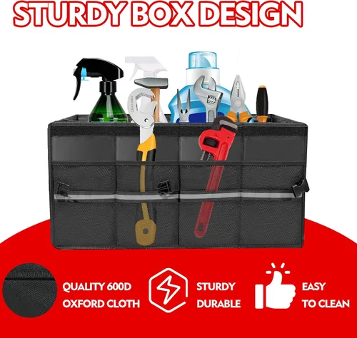 Vista 4 de Organizador de automóvil, organizador de maletero para SUV, accesorios de automóvil impermeables para mujeres y hombres, organizador de maletero
