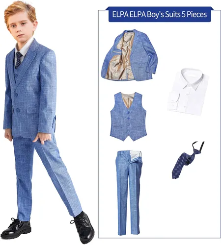 Vista 3 de ELPA ELPA Boys Linen Suits