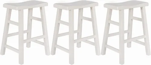 Vista 12 de eHemco Taburetes de cocina con asiento de sillín de madera maciza, 24 pulgadas, color negro