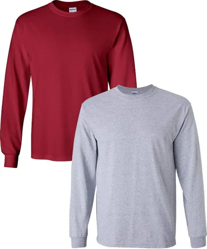 Vista 43 de Gildan - Camiseta de algodón y de manga larga para hombre, modelo G2400 (1) verde irlandés + (1) negro