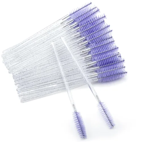 Vista 3 de G2PLUS 300 unidades de brochas desechables para rímel, kit de maquillaje con cepillo de pestañas de cristal, varillas ajustables para extensiones