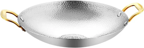Vista 10 de Kichvoe - Olla seca de acero inoxidable con doble asa para ramen, olla caliente, mariscos, 10.82 x 8.26 x 2.04 pulgadas, herramienta de cocina ligera
