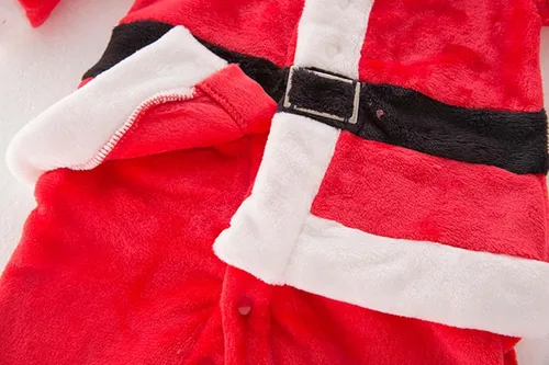 Vista 4 de LMYOVE Disfraz de Navidad para bebé conjunto de cosplay de Papá Noel para niños y niñas