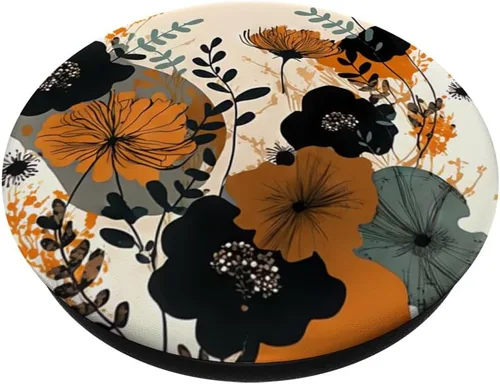 Vista 2 de Greenery Botanical Boho Wildflowers Line Art Floral PopSockets intercambiables PopGrip