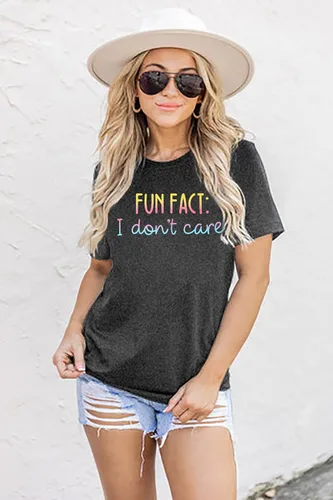 Vista 2 de Camiseta para mujer con frase divertida impresa en inglés
