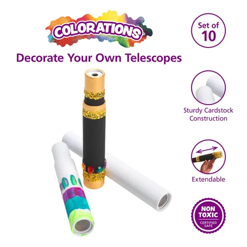 Vista 2 de Colorations Decora tus propios telescopios - Juego de 10