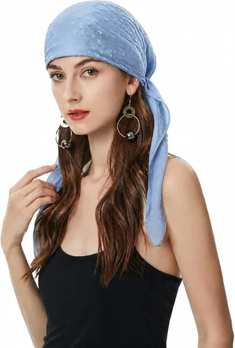 Vista 14 de ZLYC Gorro de quimioterapia para la cabeza preatado, gorro ligero para Verde (Lace Green)