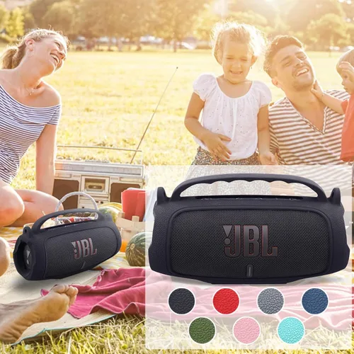 Vista 9 de Funda de silicona compatible con JBL Charge 5 Altavoz Bluetooth portátil impermeable (Cubierta de silicona negra)