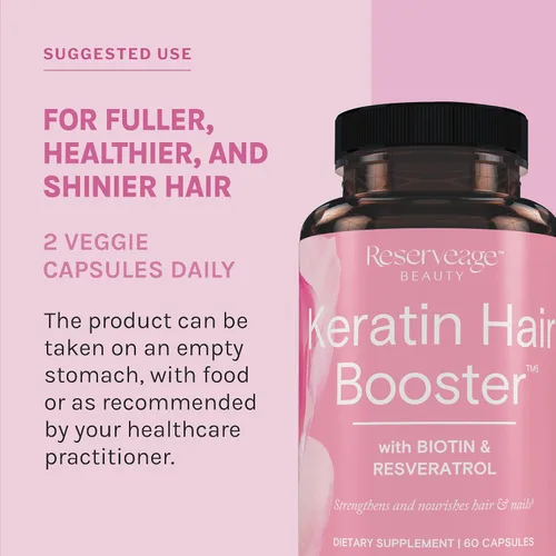Vista 5 de Tratamiento de queratina de Reserveage Nutrition con biotina y resveratrol para cabello, AA1140, 1, 1