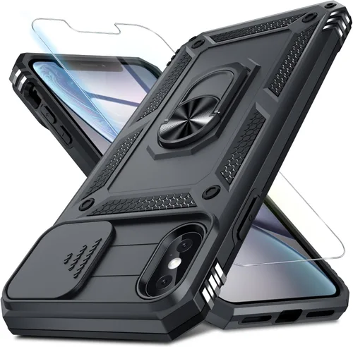 Vista 58 de Janmitta Funda para iPhone 8 Plus/7 Plus/6 Plus, Cubierta de Teléfono con Cubierta Deslizante Integrada para Lente de Cámara + Protector