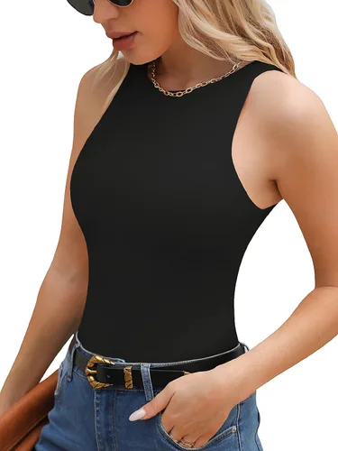 Vista 16 de Body sexy para mujer con cuello halter, body de moda sin mangas, paquete de camisetas sin mangas