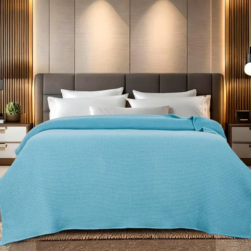 Vista 2 de Bed Bath & Home - Manta de 100% algodón, ligera y transpirable, buena para todas las estaciones, suave y acogedora.