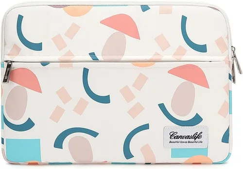 Vista 30 de Canvaslife - Funda de lona para laptop de 13 pulgadas con patrón de cuadros negros y bolsillo de 13 y 13.3 pulgadas