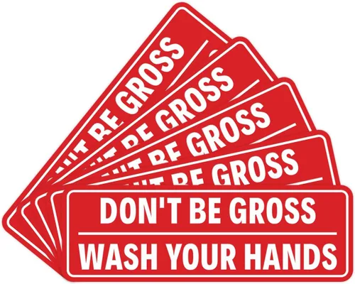 Vista 15 de Letrero de puerta o pared con texto en inglés "Don't Be Gross ("No seas gros") con texto en inglés "Don't Be G