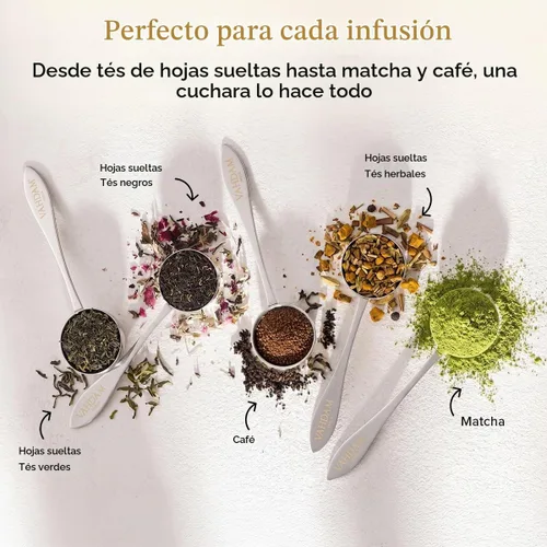 Vista 2 de Cuchara de medida perfecta para té de hojas sueltas Cuchara de té de acero inoxidable de calidad premium Cucharadas de medida perfectas