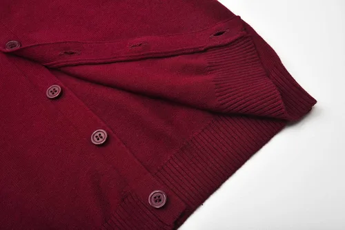 Vista 7 de SMINLING Pinker - Suéter de algodón suave con cuello en V para niños, uniforme escolar