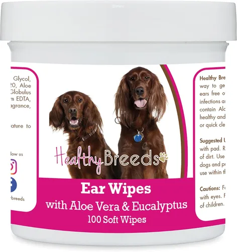 Vista 129 de Healthy Breeds Affenpinscher Toallitas de limpieza de oídos con aloe y eucalipto para perros, 100