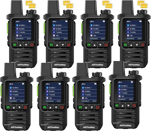 Vista 14 de Walkie Talkies globales gratuitos de por vida, radio 4G PoC, radio nacional, radio PTT bidireccional de larga distancia con linterna para equipos