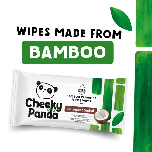 Vista 5 de The Cheeky Panda Paquete a granel de toallitas húmedas de limpieza facial 24 paquetes de 25 toallitas desmaquillantes desechables perfumadas