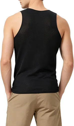 Vista 2 de Santic Ciclismo capa base para hombre Ciclismo Tank Top sin mangas Ciclismo Jersey Undershirt Chaleco de secado rápido estrella Negro-2232