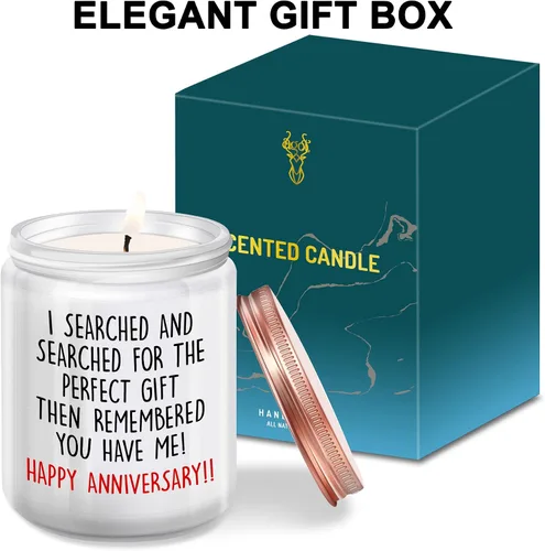 Vista 7 de Velas de feliz aniversario, regalos para ella, él, pareja, 1, 2, 5, aniversario de un año, regalos románticos para esposa, marido, novia, novio