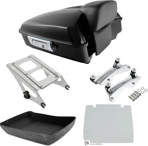 Vista 19 de TCMT Pestillos Negros de 10.7" para Maletero Cortado, Almohadilla de Respaldo, Luz Trasera LED con Señal de Giro Compatible con Harley Touring