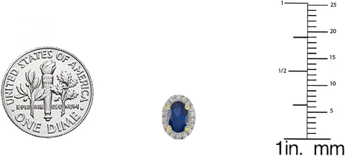 Vista 2 de Dazzlingrock Collection - Pendientes de tuerca (10 K, 0.236 x 0.157 in, ovalados, diamantes blancos)