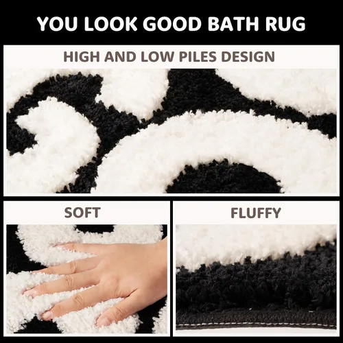 Vista 4 de 𝗟𝗮𝗿𝗴𝗲 𝟮𝟰" x 𝟯𝟭" Alfombra de Baño "You Look Good" Linda Alfombra de Baño Lindas Alfombras de Baño Divertidas Alfombras de Baño Divertidas Decoración