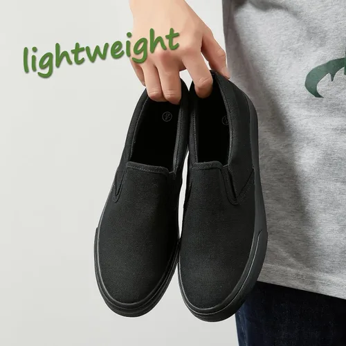Vista 5 de yageyan Zapatos deportivos sin cordones para hombre, zapatos negros, zapatos de moda casuales blancos