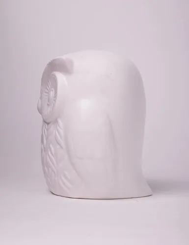 Vista 9 de Estatua de búho, estatua de animal, decoración moderna, escultura, regalo para escritorio, estantería, mesa de oficina, cerámica, 5.5 pulgadas