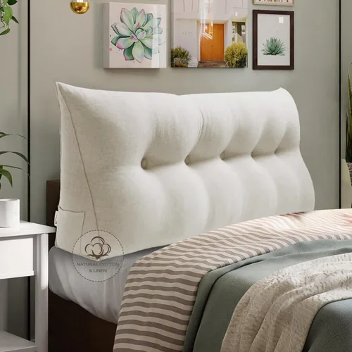 Vista 23 de WOWMAX - Almohada grande triangular con respaldo para cabecera, almohada de posicionamiento para lectura en forma de cuña, con funda extraíble