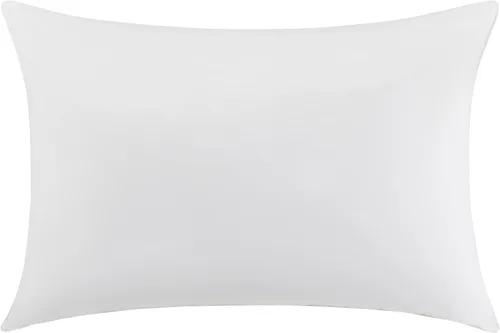 Vista 3 de Down Alternative - Almohadas de cama jumbo 100% algodón para dormir de espalda, estómago o de lado (paquete de 2), color blanco (mediano/firme)