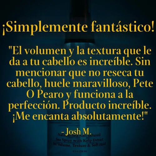 Vista 8 de Pete & Pedro SALT - Spray de sal marina natural para cabello de hombres y mujeres, añade volumen instantáneo, textura, grosor y sujeción ligera