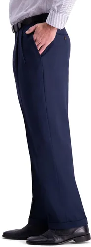 Vista 2 de Haggar Pantalón de traje elástico premium plisado frontal para hombre