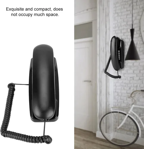 Vista 3 de Teléfono fijo del soporte de la pared sin identificación de llamadas Negro