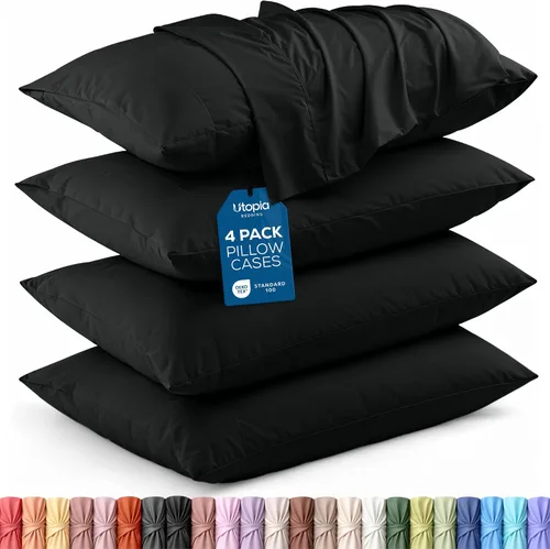 Vista 47 de Utopia Bedding - Juego de 2 fundas de almohada tamaño estándar, con cierre de sobre, tela de microfibra cepillada suave, resistentes al encogimiento