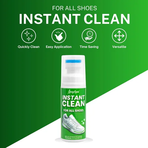 Vista 2 de Angelus Limpiador instantáneo de zapatos con parte superior para fregar Elimina la suciedad, el aceite y las manchas de zapatos blancos, gamuza