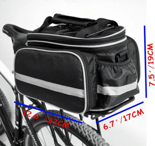 Vista 3 de Disconano® Bolsa impermeable multifunción para la parte trasera del asiento de bicicleta, para ciclismo de excursión, con maletero, paquete