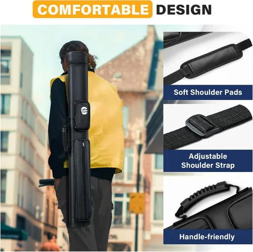 Vista 5 de Trymaker Estuche para Taco de Billar, Estuche para Taco de Billar 2x2 (No para 3/4) – Bolsa Rígida de Billar para 2 Tacos, Accesorios de Billar