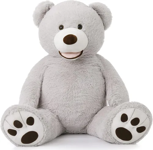 Vista 12 de MorisMos Oso de Peluche Gigante, Oso de 39 Pulgadas, Animales de Peluche Grandes con Huellas Grandes, Osos de Peluche de Regalo para Niños