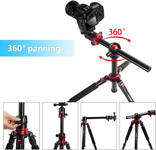 Vista 2 de Zomei Trípode de cámara portátil de magnesio monopod de aluminio de 4 secciones superior trípode profesional con cabezal de bola placa de liberación