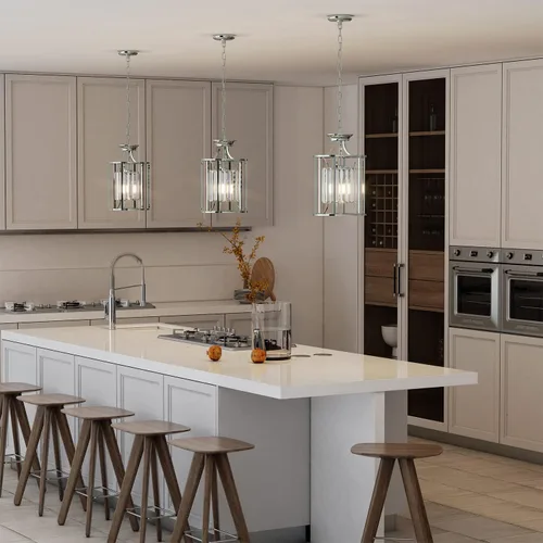 Vista 7 de Baunoisk Lámpara colgante de metal negro y cristal, isla de cocina, comedor, dormitorio, 9.4 x 56.7 pulgadas, 500 lúmenes, LED de 60 W, control