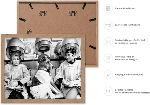 Vista 2 de Monem Art - Póster de perro en el spa, impresión de perros y mujeres, arte de fotografía, arte de moda, arte en blanco y negro, arte humorístico