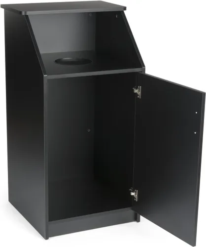 Vista 3 de Displays2go Papelera comercial, acabado negro